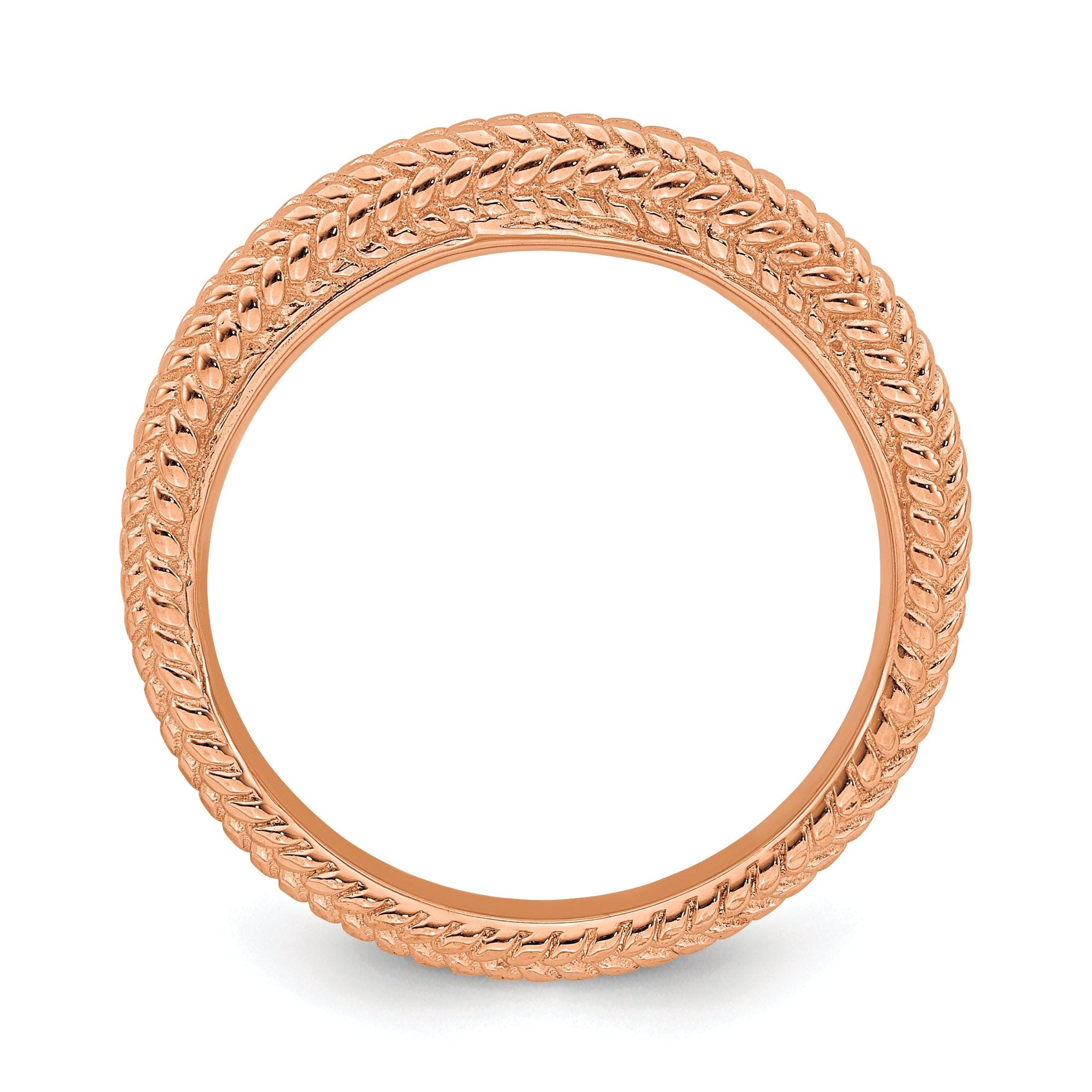 Sterling Silver Stackable Expressions Pink-plated Domed Ring Secondary image