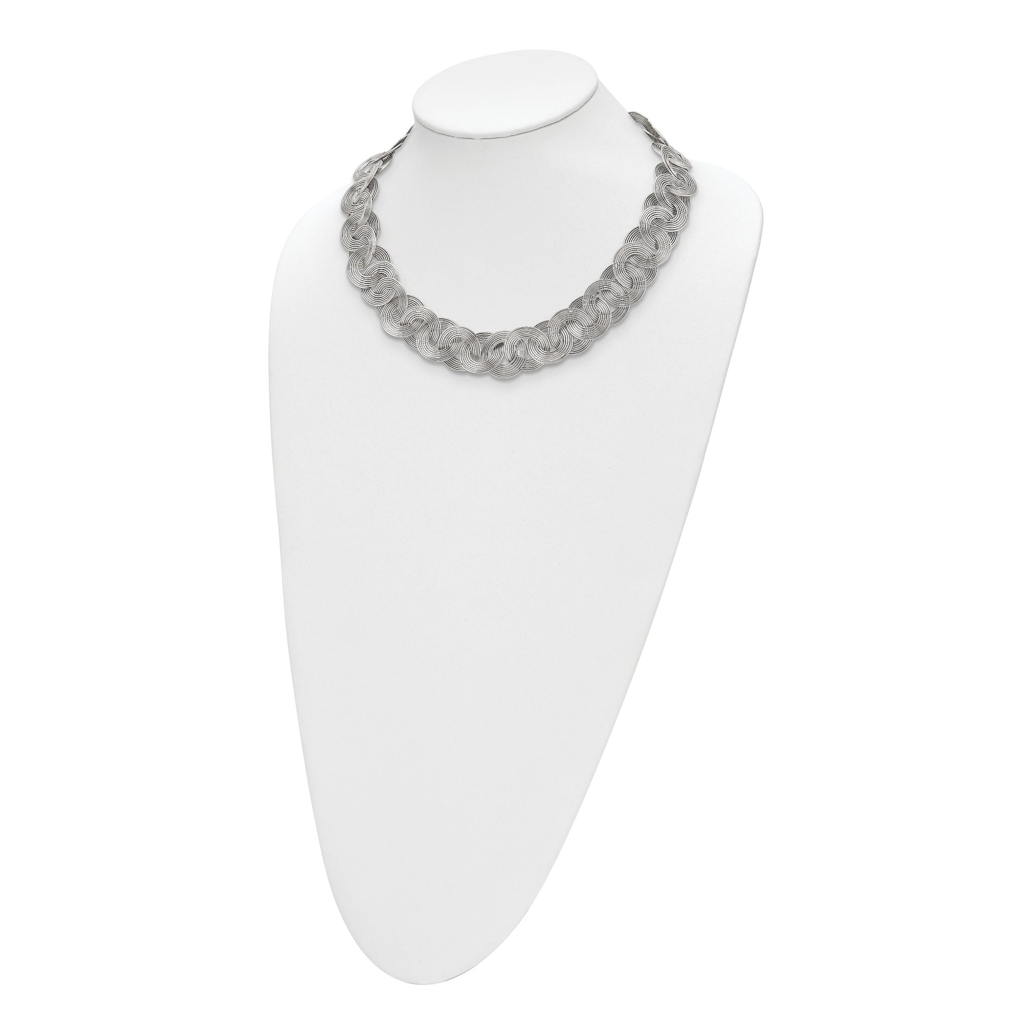Polished Circle Link Necklace in Stainless Steel