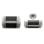 Black Titanium & Stainless Steel Cuff Links by Edward Mirell