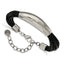 Stainless Steel Polished Faux Leather Cords ext. Bracelet for Women