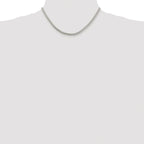 Sterling Silver Rhodium-plated 4mm Round Spiga Chain