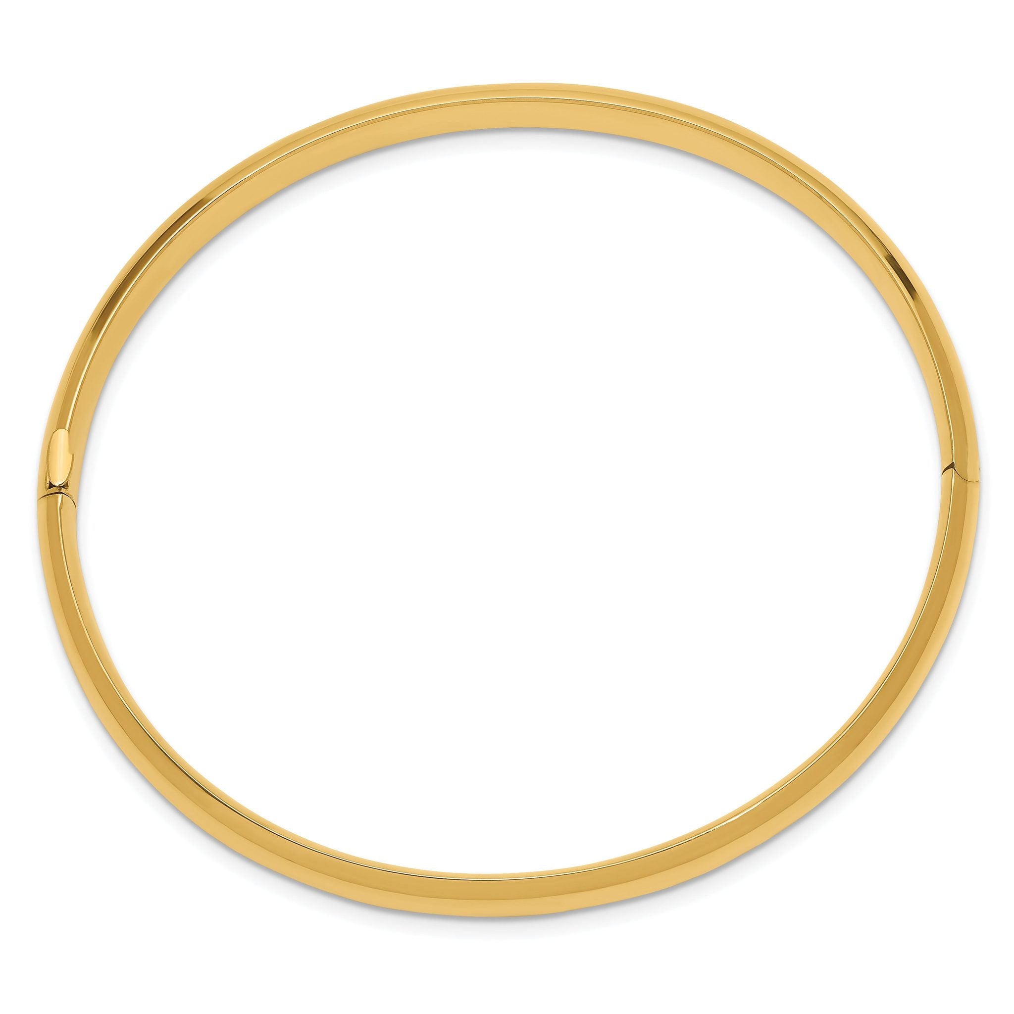 10k 4/16 Oversize High Polished 6mm Hinged Bangle Bracelet