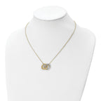 10K Rhodium-plated Polished Diamond Cut Necklace