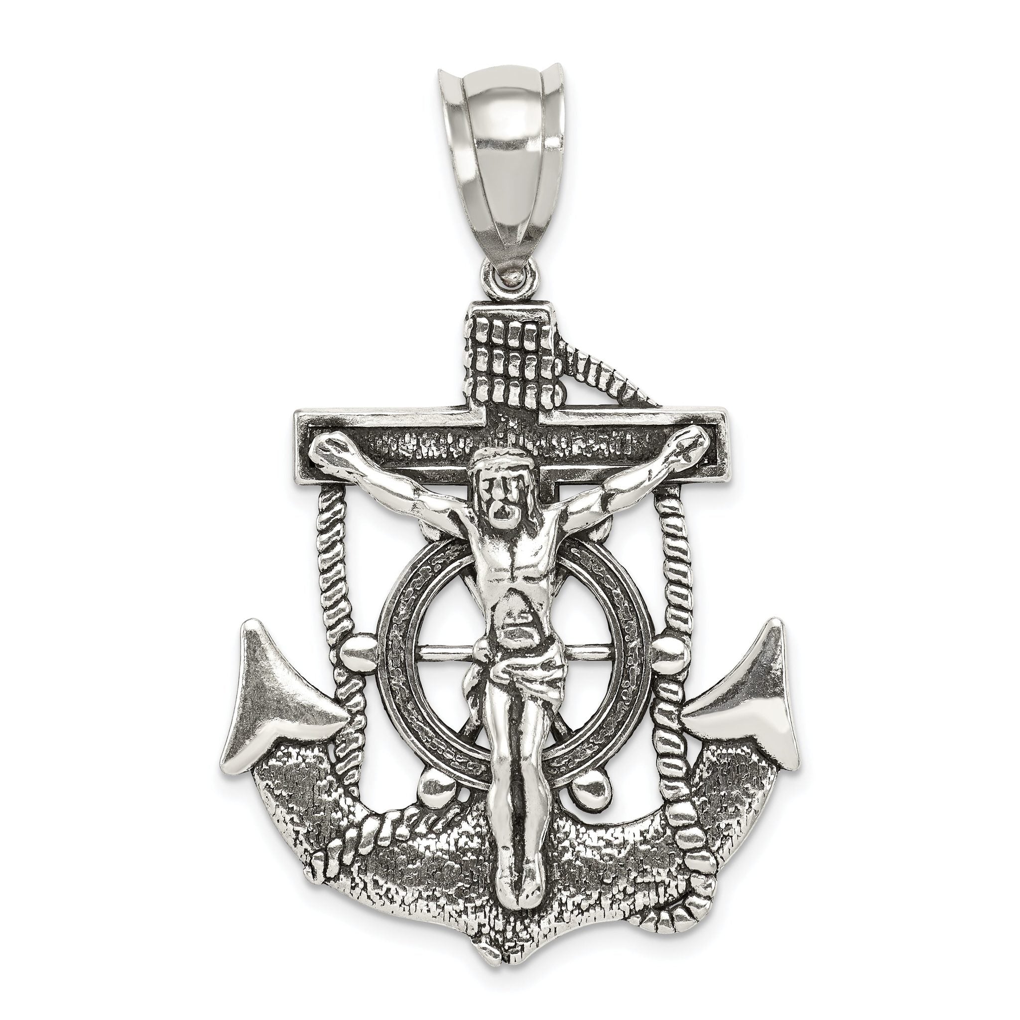 Sterling Silver Antiqued Crucifix Pendant Main image