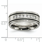 Chisel Titanium Brushed Polished and Enameled 1/2 Carat Diamond 9mm Band