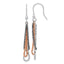 Sterling Silver 925 Dangle Earrings with Black Ruthenium & Rose-Tone Finish