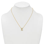 14k 3/8 carat Lab Grown Diamond VS+ F+ Complete Letter E 18 inch Initial Necklace