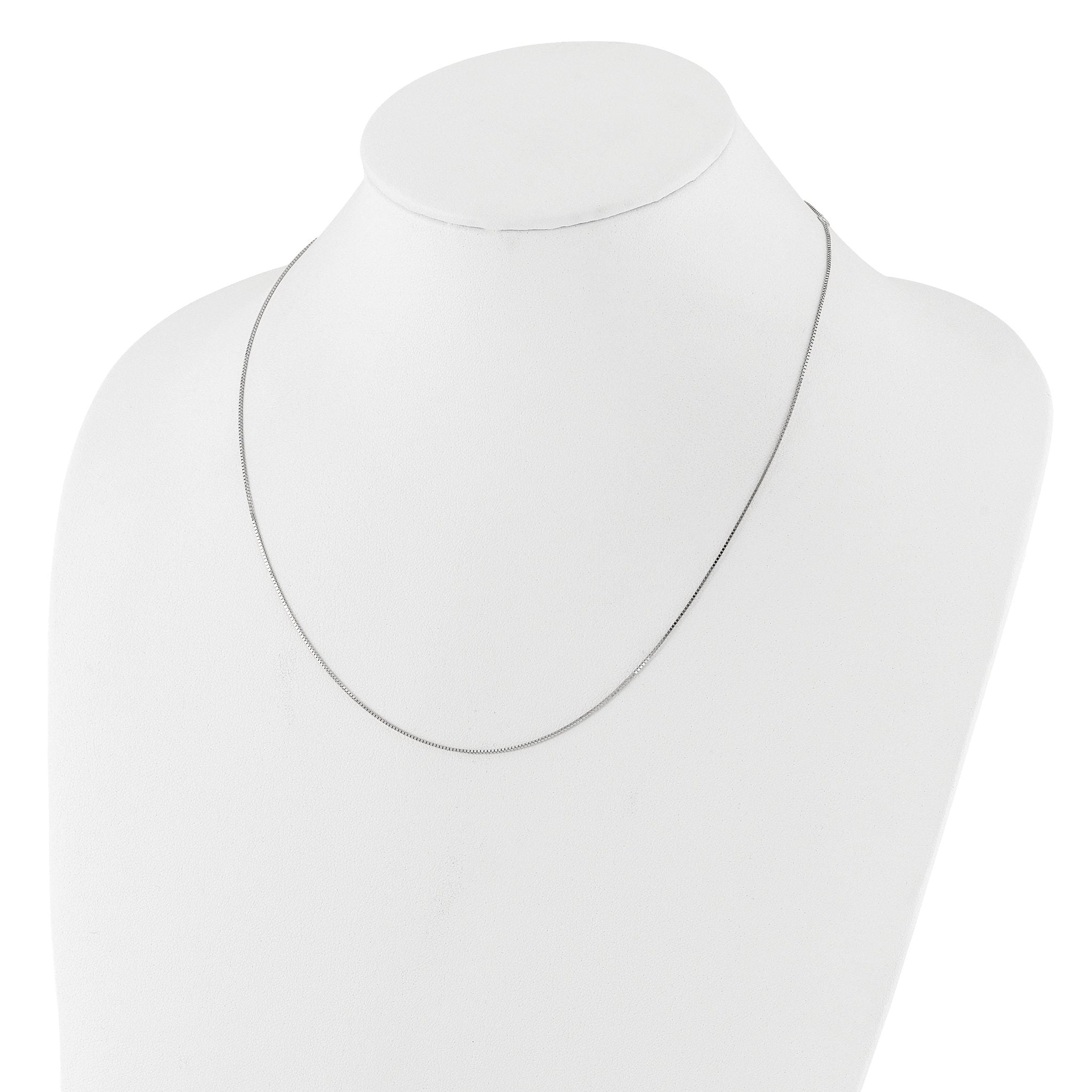 Adjustable Box Chain Necklace in 14K White Gold