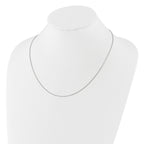 14K White Gold .85mm Box 1in+1in Adjustable Chain