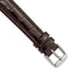 Crocodile-Grain Chronograph Watch Band in Dark Brown Leather, 16mm