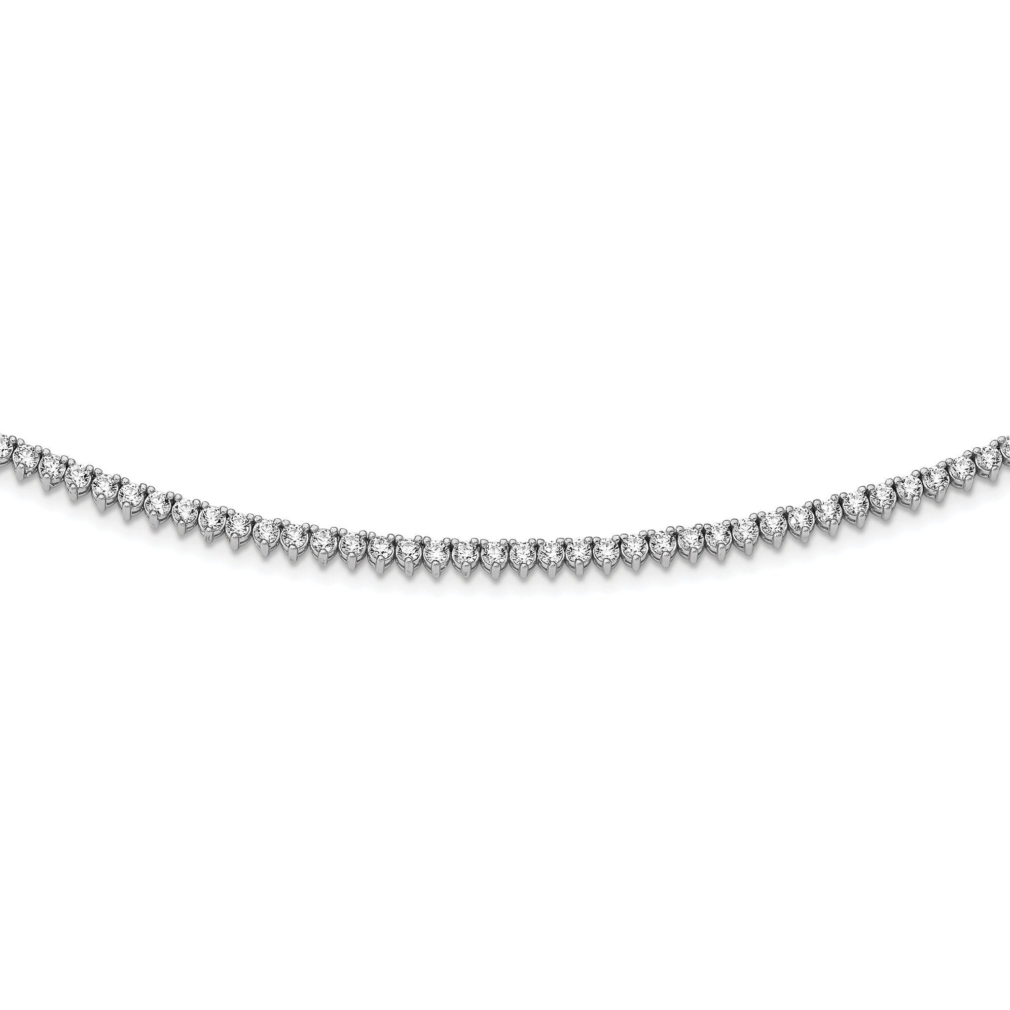 Sterling Shimmer Sterling Silver Rhodium-plated 18 inch 163 Stone CZ Riviera Necklace Main image