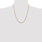 14K Yellow Gold Rope Chain Necklace 3mm