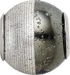 Sterling Silver 925 Bead with Black Sparkles Hollow Reflections Bead
