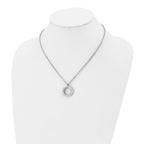 Crystal Open Circle Pendant Necklace in Stainless Steel