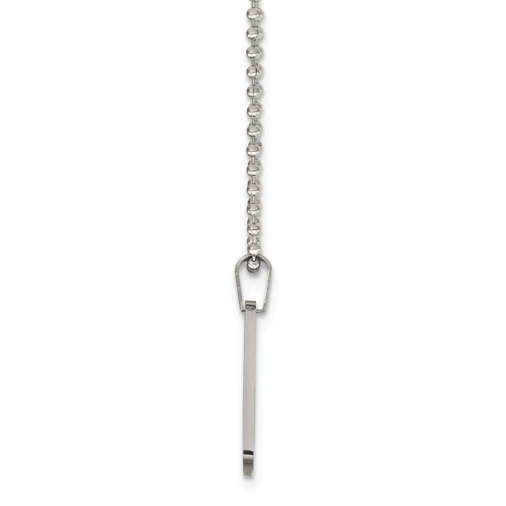 Reversible Dog Tag Necklace in Stainless Steel, 24"