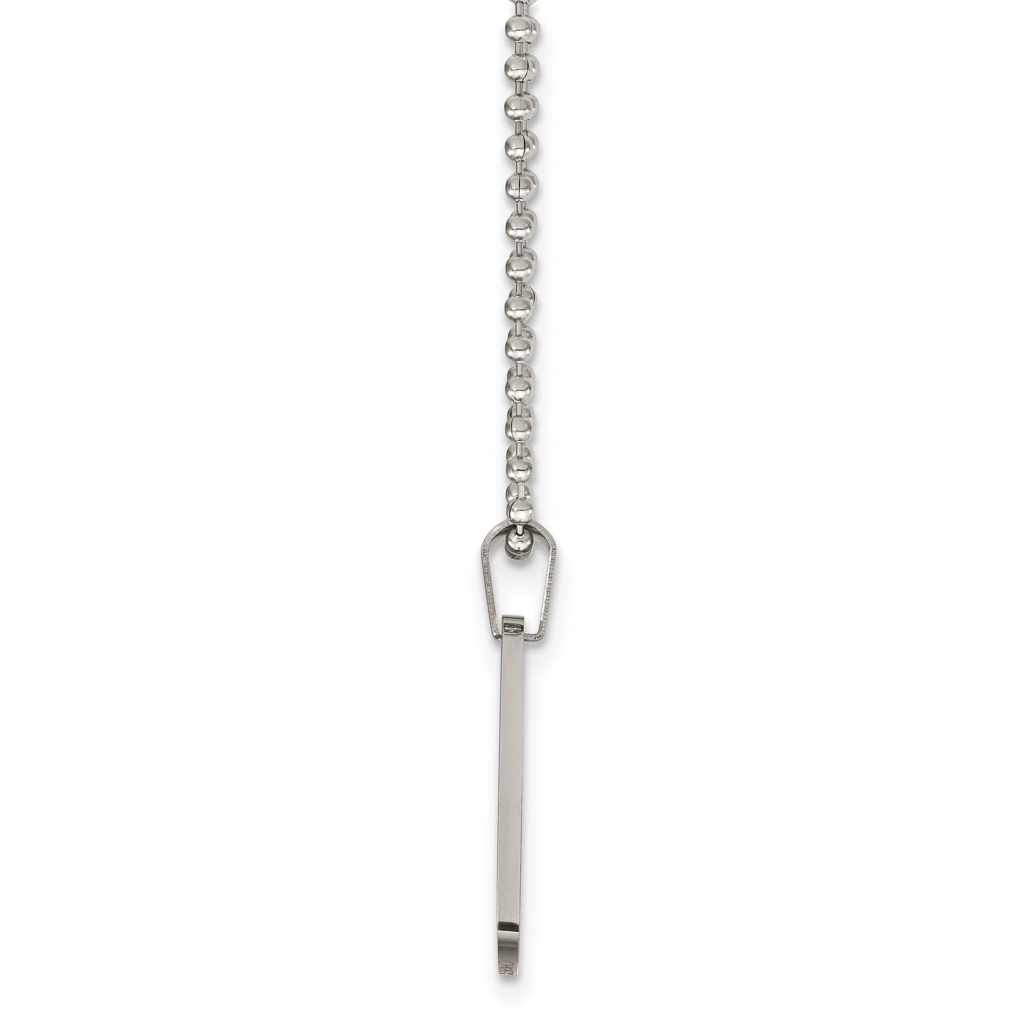 Reversible Dog Tag Necklace in Stainless Steel, 24"