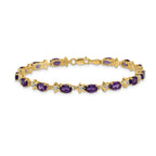 14k Floral Diamond and Amethyst Bracelet