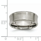 Concave Beveled-Edge Wedding Band in Titanium, 8mm