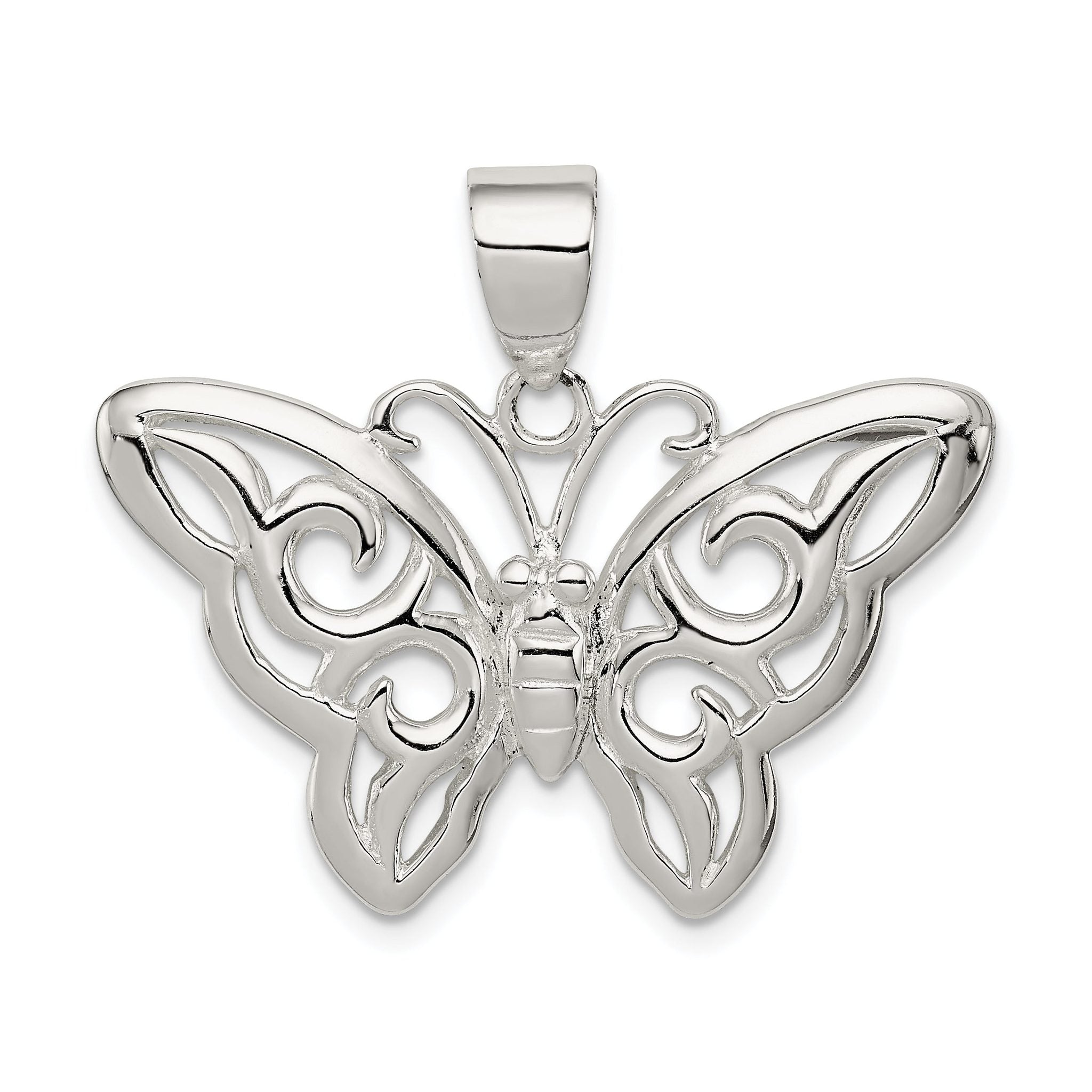 Sterling Silver 925 Butterfly Pendant with Anti-Tarnish Elegant Design