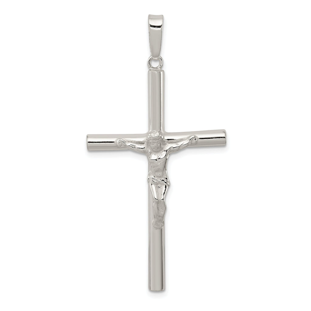 Sterling Silver 925 Polished Crucifix Pendant with Hollow Design