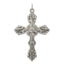 Sterling Silver 925 Antiqued Cross Pendant with Polished Finish Elegant Design