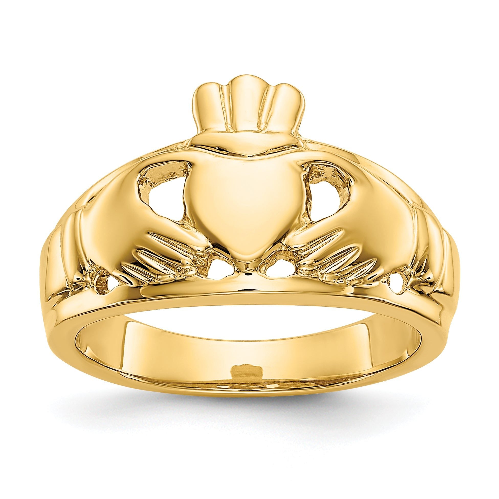 14k Polished Ladies Claddagh Ring Main image