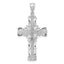 14K White Gold Latin Cross Pendant with Polished Diamond-Cut Finish  Elegant, Tarnish-Resistant Design