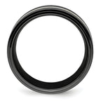 Edward Mirell Black Ti Sterling 925 & Grooved Blue Anodized Band