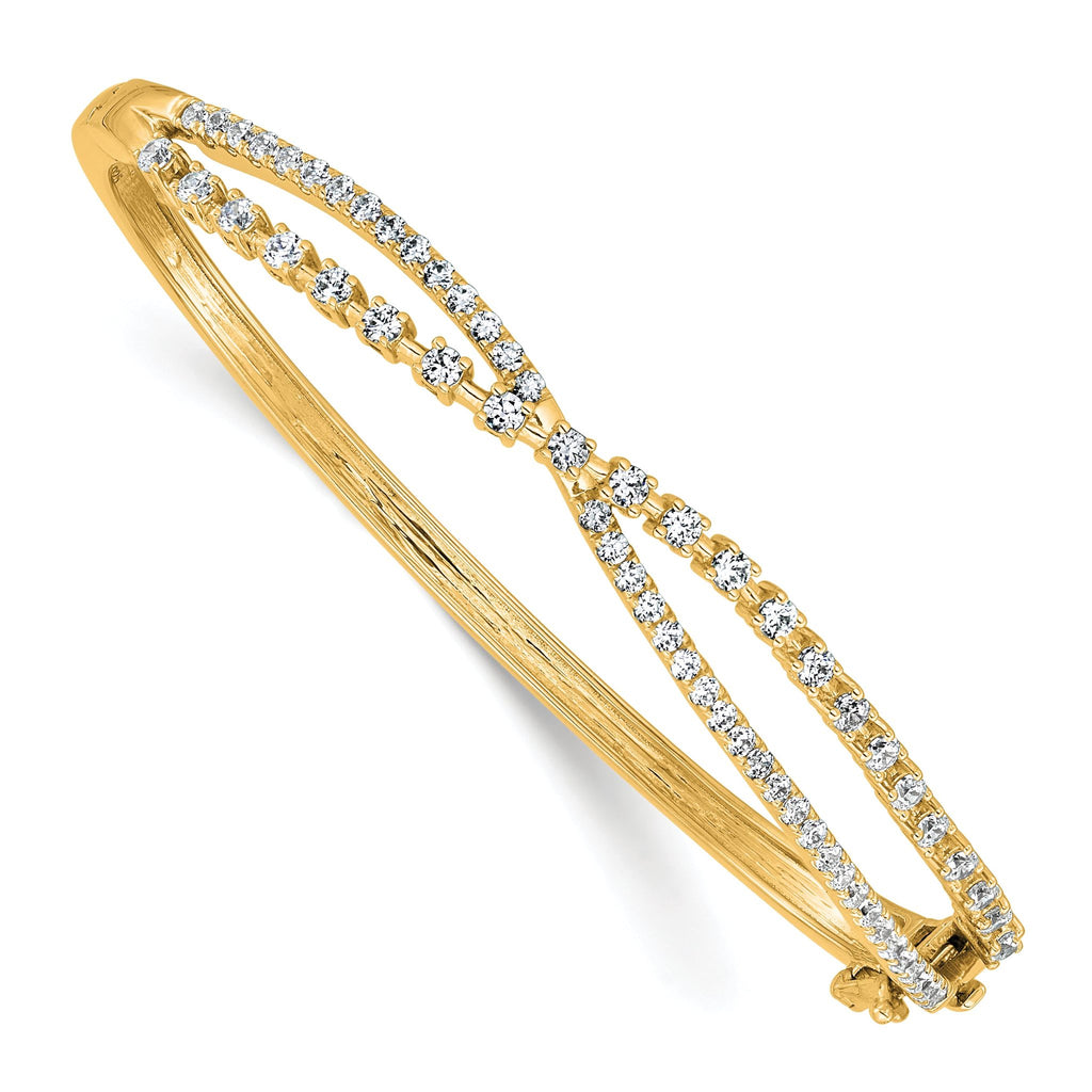 14k 1 3/8 carat Lab Grown Diamond VS+ F+ Complete Bangle