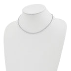 Sterling Silver Polished Hearts Link w/4 in ext Choker