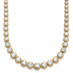 14k 11 carat Lab Grown Diamond VS+ F+ Complete Round 20 inch Graduated Tennis Necklace