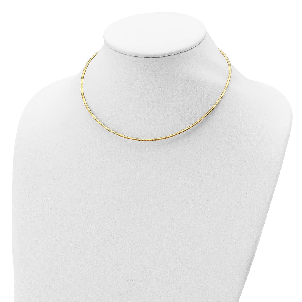 Sterling Silver 14K Gold-Plated Reversible Omega Necklace with Extender