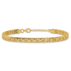 10K Polished Fancy Mermaid Pattern w/1in ext. Bracelet