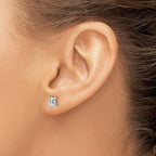 14K Yellow Gold 2 ct Lab-Created Diamond VS/SI+ G+, Octagon / Emerald-Cut 4-Prong Stud Earrings