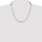 Sterling Silver Rhodium-plated 8mm Magic Herringbone Chain