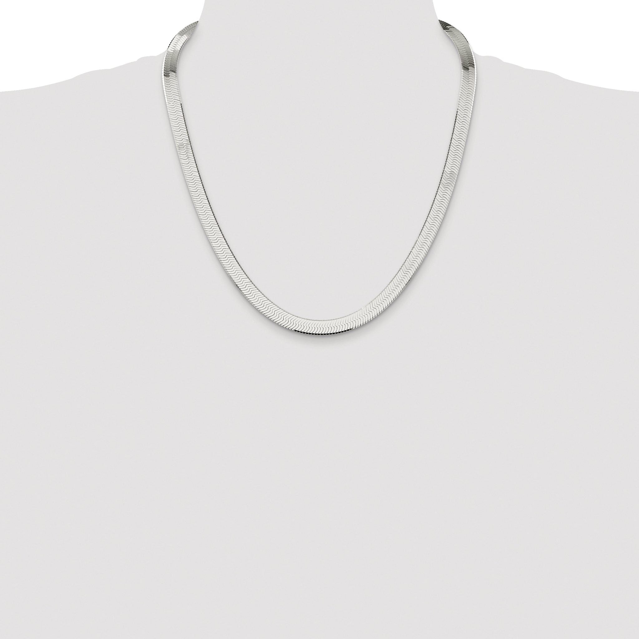 Sterling Silver Rhodium-plated 8mm Magic Herringbone Chain