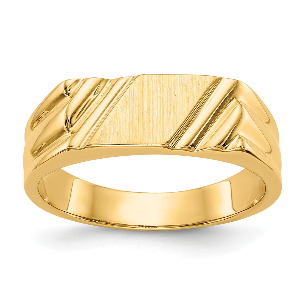 14k 5.5x5.5mm Open Back Signet Ring