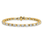 14k 10 carat Certified Lab Grown Diamond VS/SI+ G+ Complete Emerald Bezel Set Tennis Bracelet