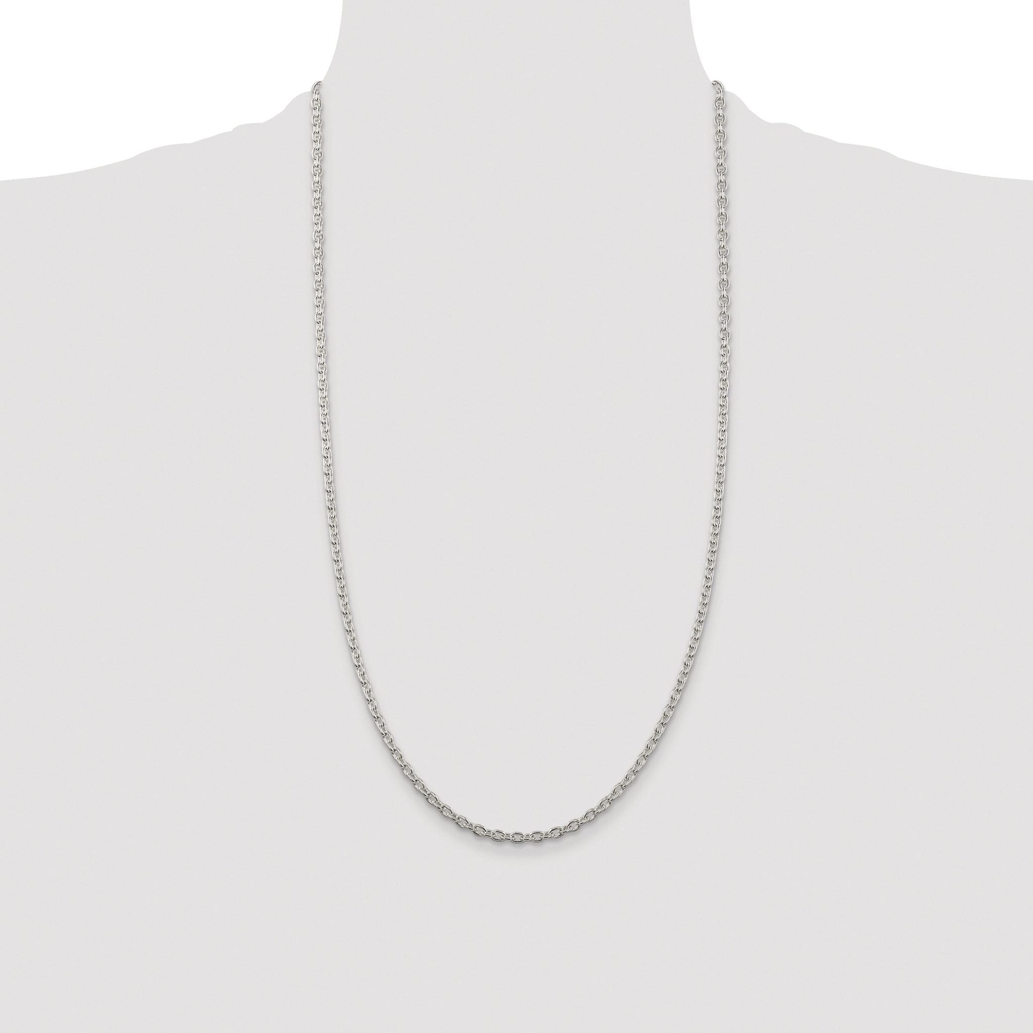 Cable Chain Necklace in Sterling Silver, 3.5mm