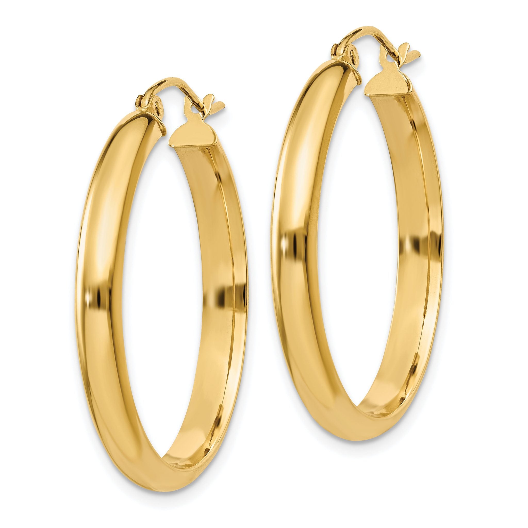 14k Round Tube Hoop Earrings Secondary image