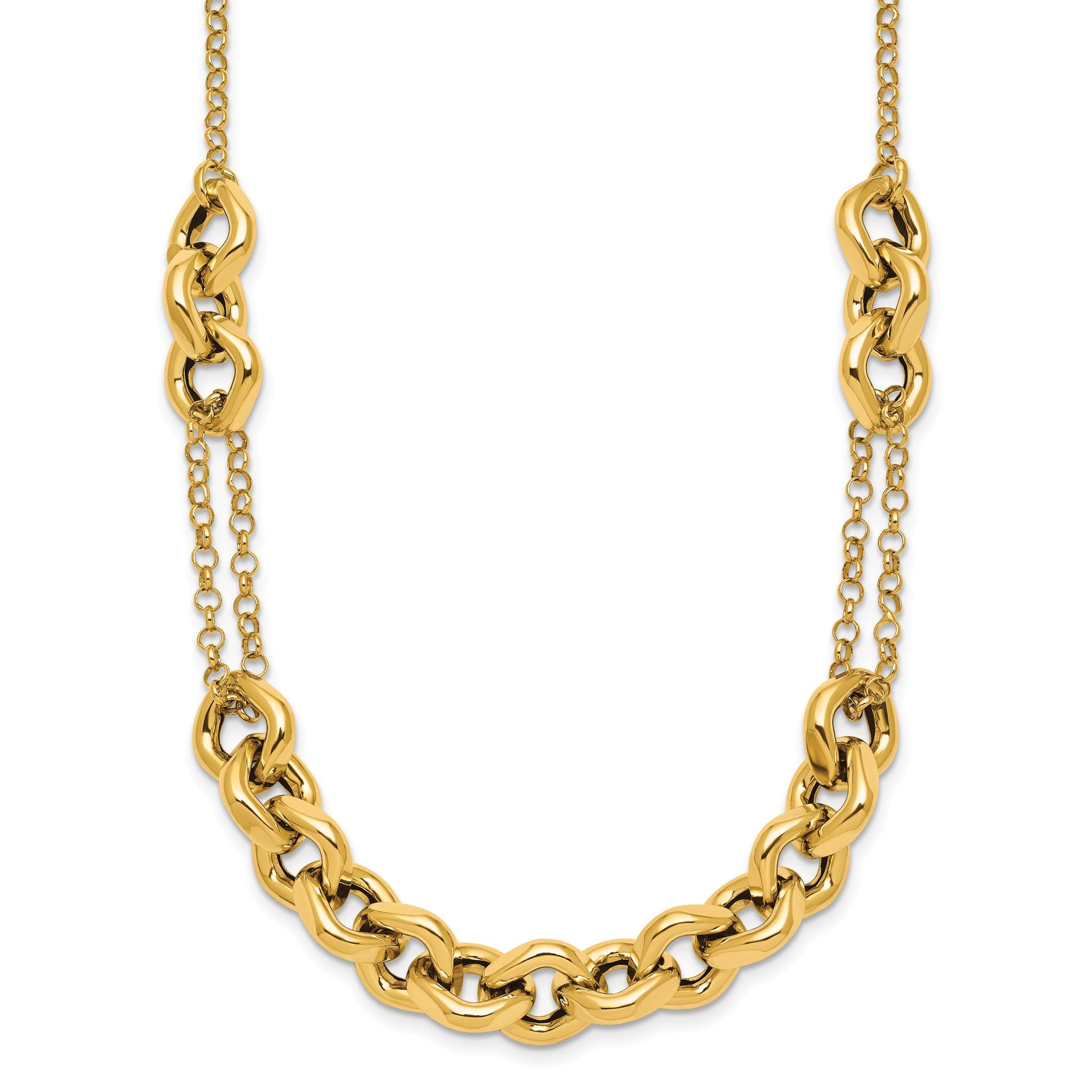 14k Polished Fancy Multi Link Chain 18 inch Necklace Main image