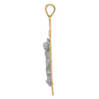 14K Two-Tone Gold INRI Crucifix Pendant with Polished Finish Elegant Design