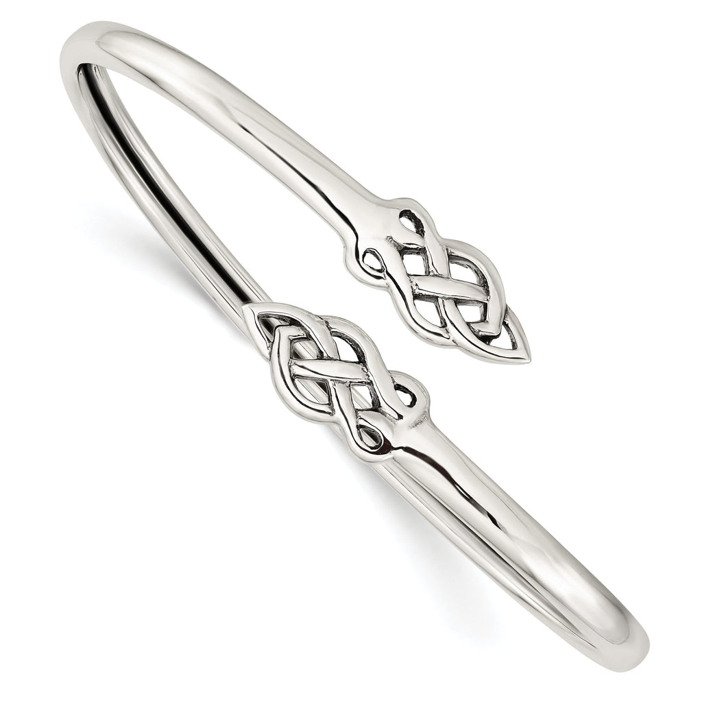 Sophia Jewelers 925 Sterling Silver Celtic Flexible Bangle for Women
