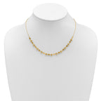 14K Polished D/C Beaded Fancy Circles w/ 1in Ext. Necklace