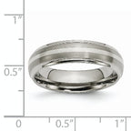 Inlay Wedding Band in Titanium & Sterling Silver, 6mm