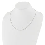 14K White Gold Adjustable 1.2mm Diamond Cut Rope Chain