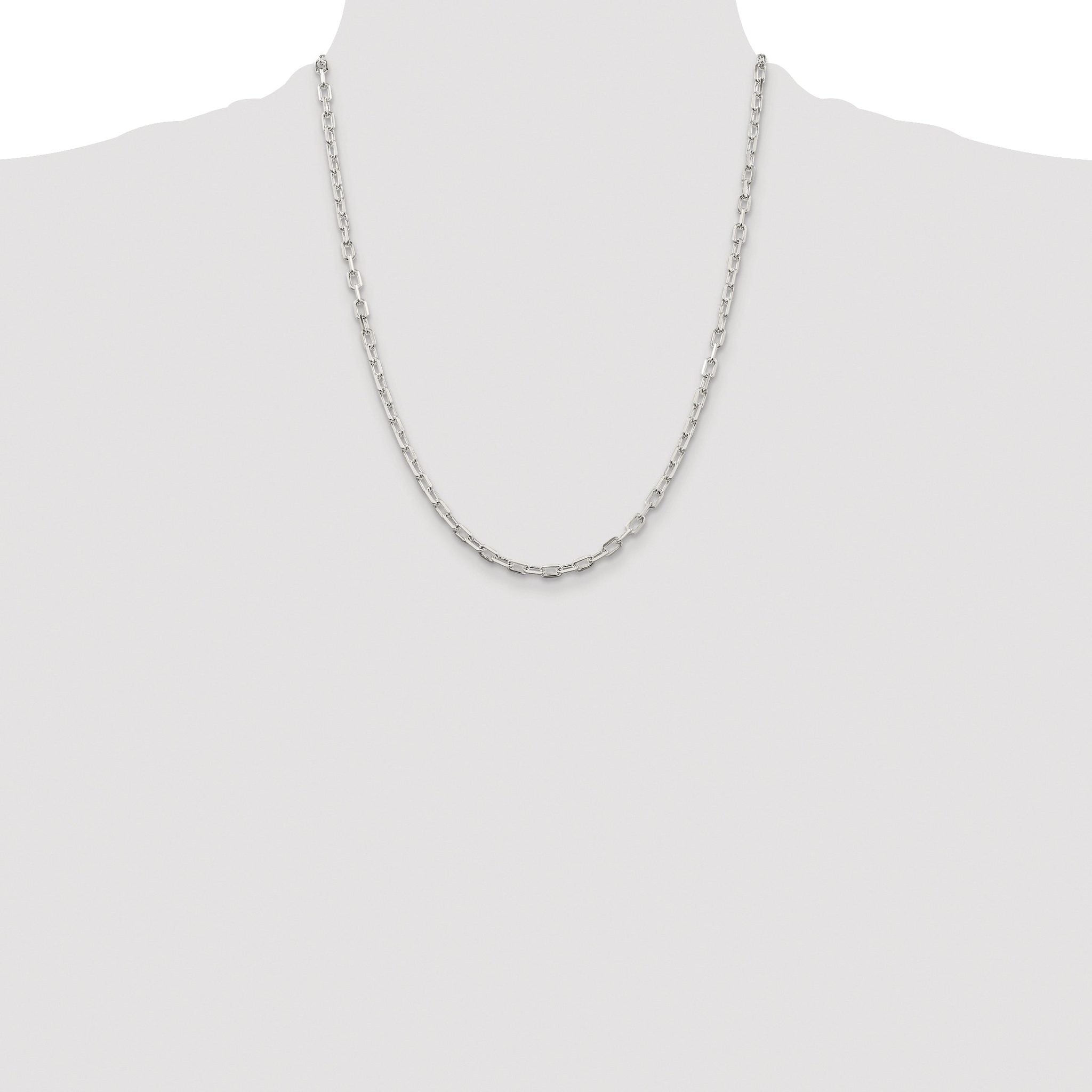 Diamond-Cut Long Cable Chain Necklace in Sterling Silver