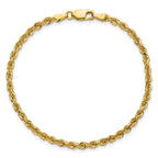 14K 7 inch 3mm Diamond-cut Rope with Lobster Clasp Chain