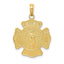 14K Gold Fire Department St. Florian Badge Pendant Polished & Textured Design