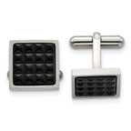 Studded Cufflinks in Black IP-Plated Stainless Steel